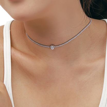 [Windsor Jewelry]1.0 carat Unique Pear Cut Tennis Necklace