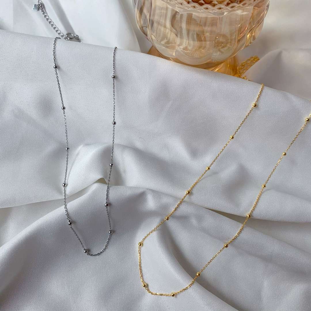 [Windsor Jewelry]Small Bead Clavicle Chain Simple Necklace