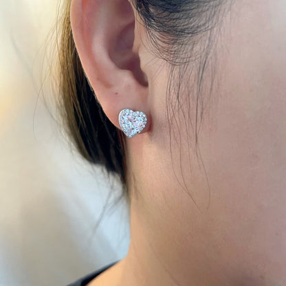 [Windsor Jewelry]Sparkling Heart Shape Lover Earrings