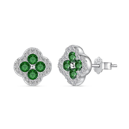 [Windsor Jewelry]Four-Leaf Clover Flower Shaped Earrings