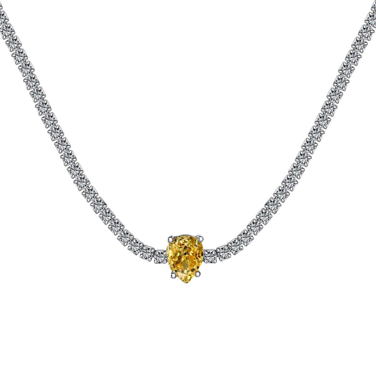 [Windsor Jewelry]1.0 carat Unique Pear Cut Tennis Necklace