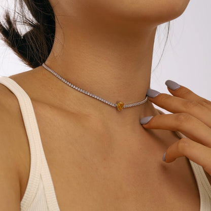 [Windsor Jewelry]1.0 carat Unique Pear Cut Tennis Necklace