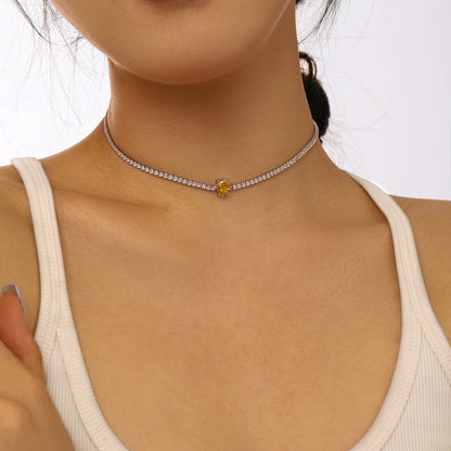 [Windsor Jewelry]1.0 carat Unique Pear Cut Tennis Necklace