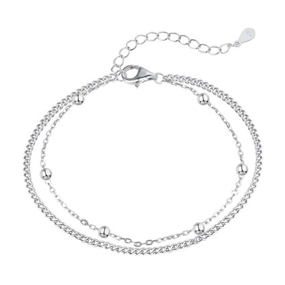 [Windsor Jewelry]Delicate Bead Double Layer Bracelet