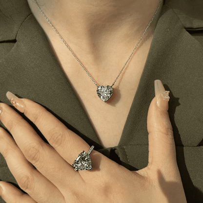 [Windsor Jewelry]6.0 carat Radiant Heart Shape Necklace