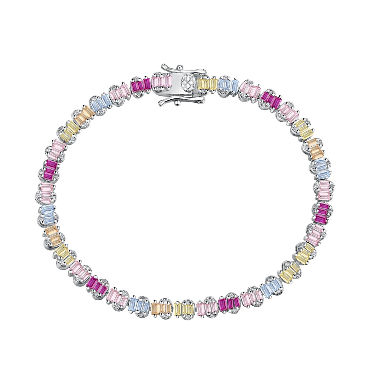 [Windsor Jewelry]Delicate Colorful Emerald Cut Party Bracelet