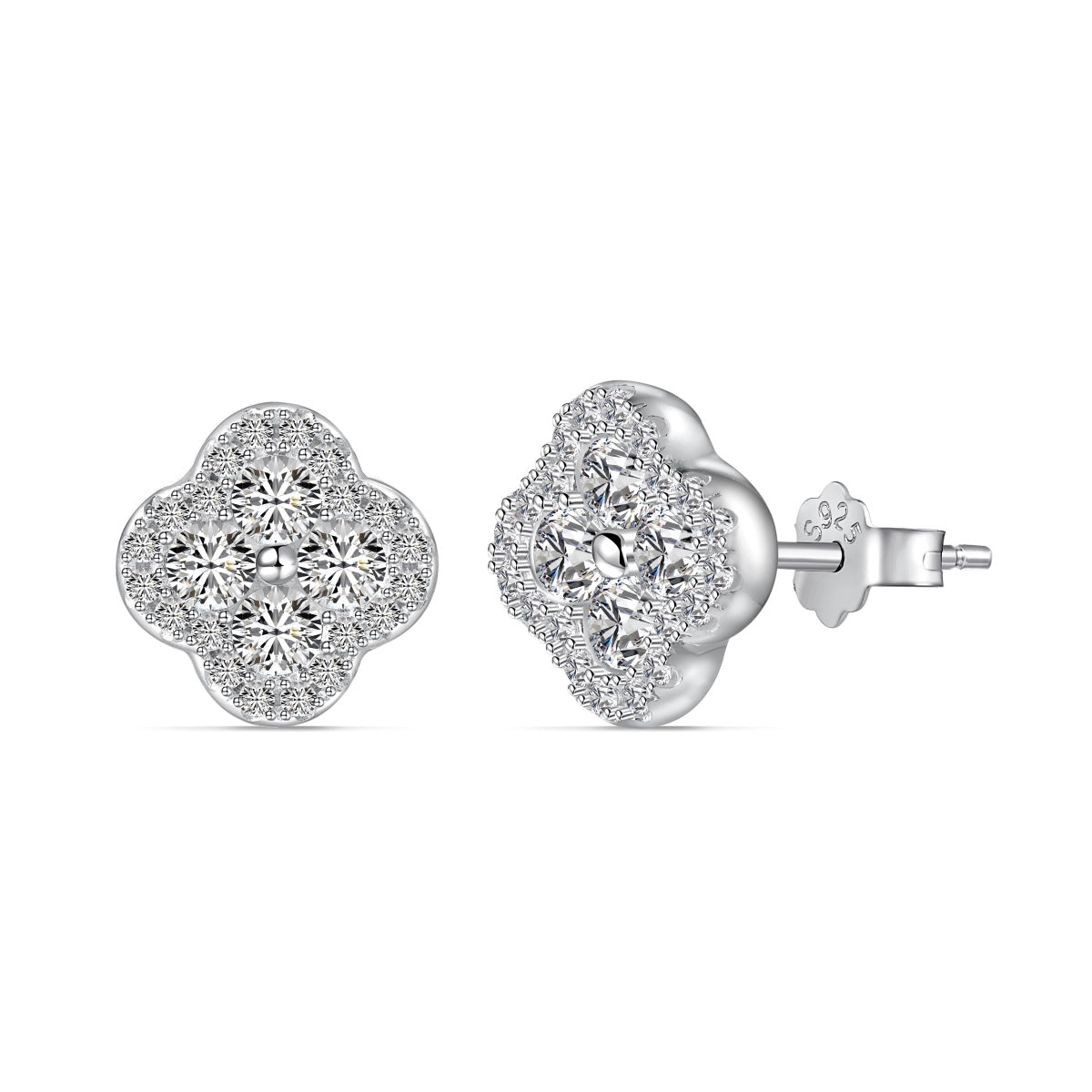 [Windsor Jewelry]Four-Leaf Clover Flower Shaped Earrings