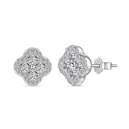 [Windsor Jewelry]Four-Leaf Clover Flower Shaped Earrings