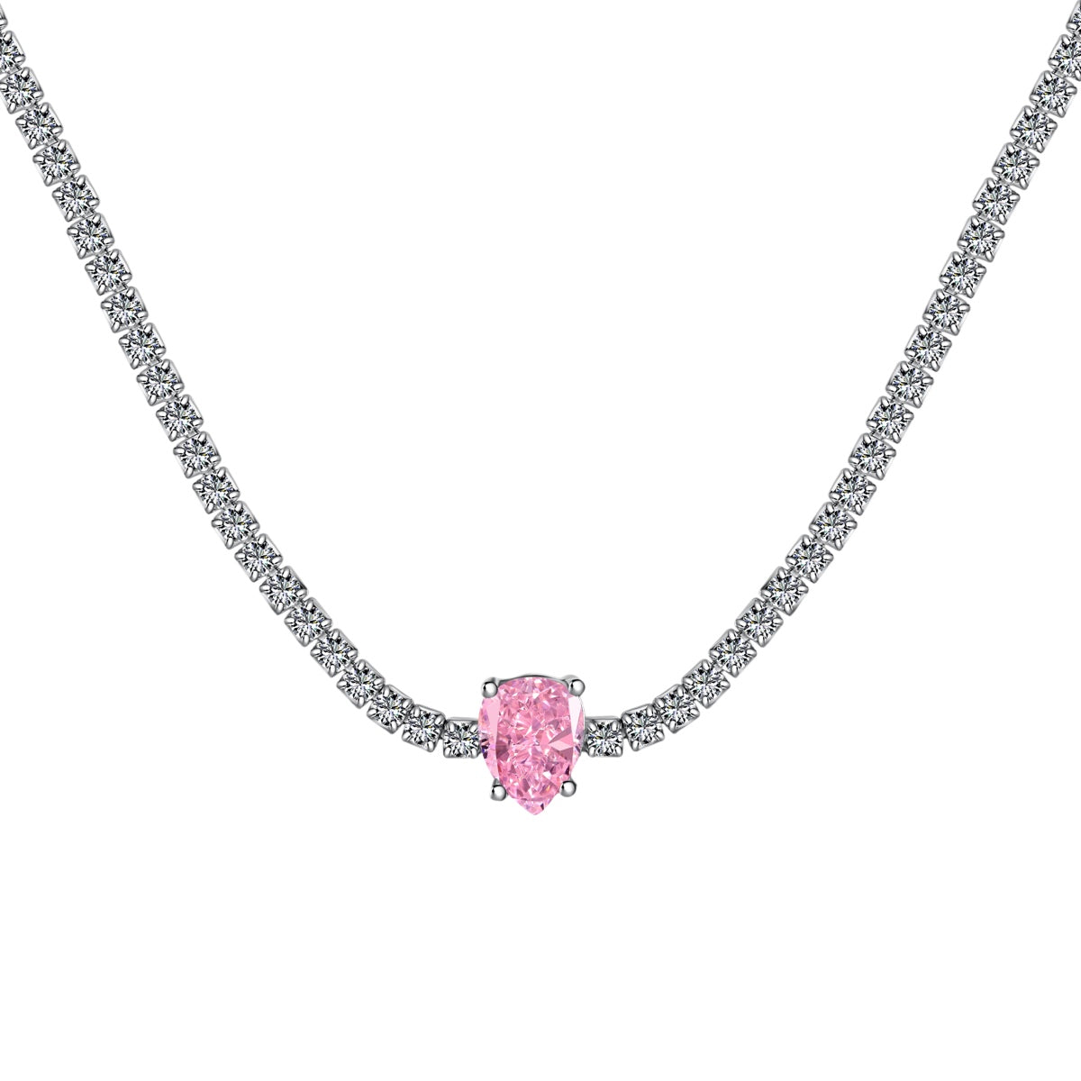 [Windsor Jewelry]1.0 carat Unique Pear Cut Tennis Necklace