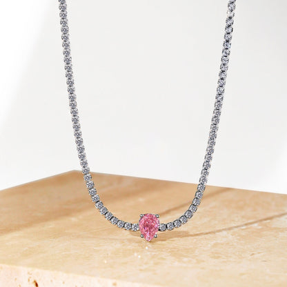 [Windsor Jewelry]1.0 carat Unique Pear Cut Tennis Necklace