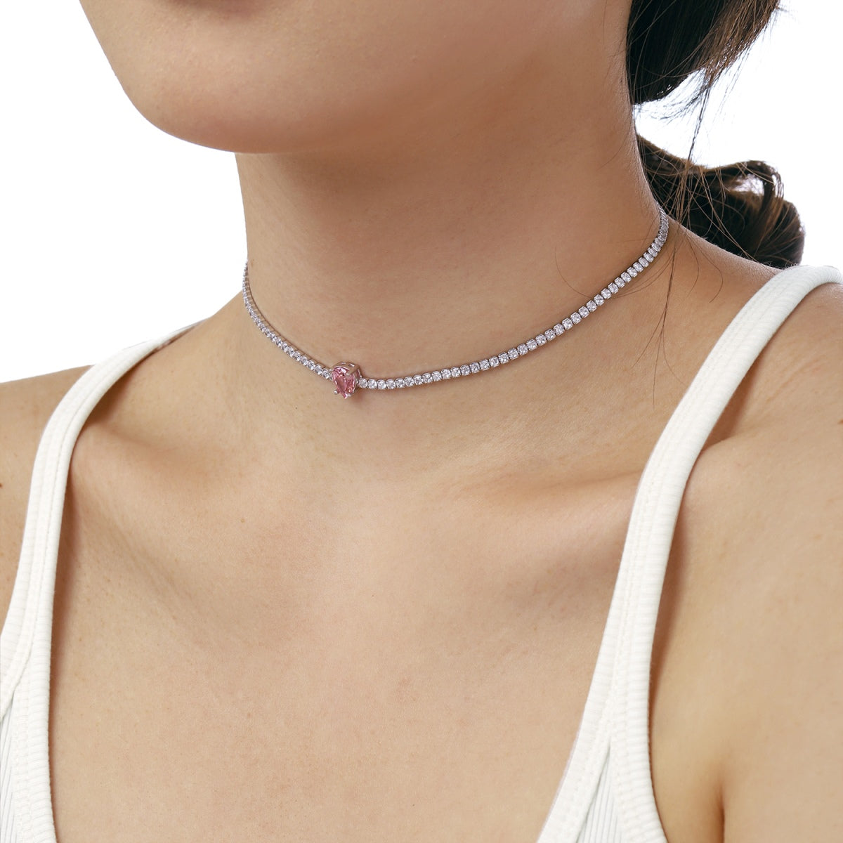 [Windsor Jewelry]1.0 carat Unique Pear Cut Tennis Necklace