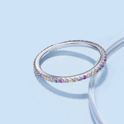 [Windsor Jewelry]Ornate Colorful Round Cut Tennis Ring