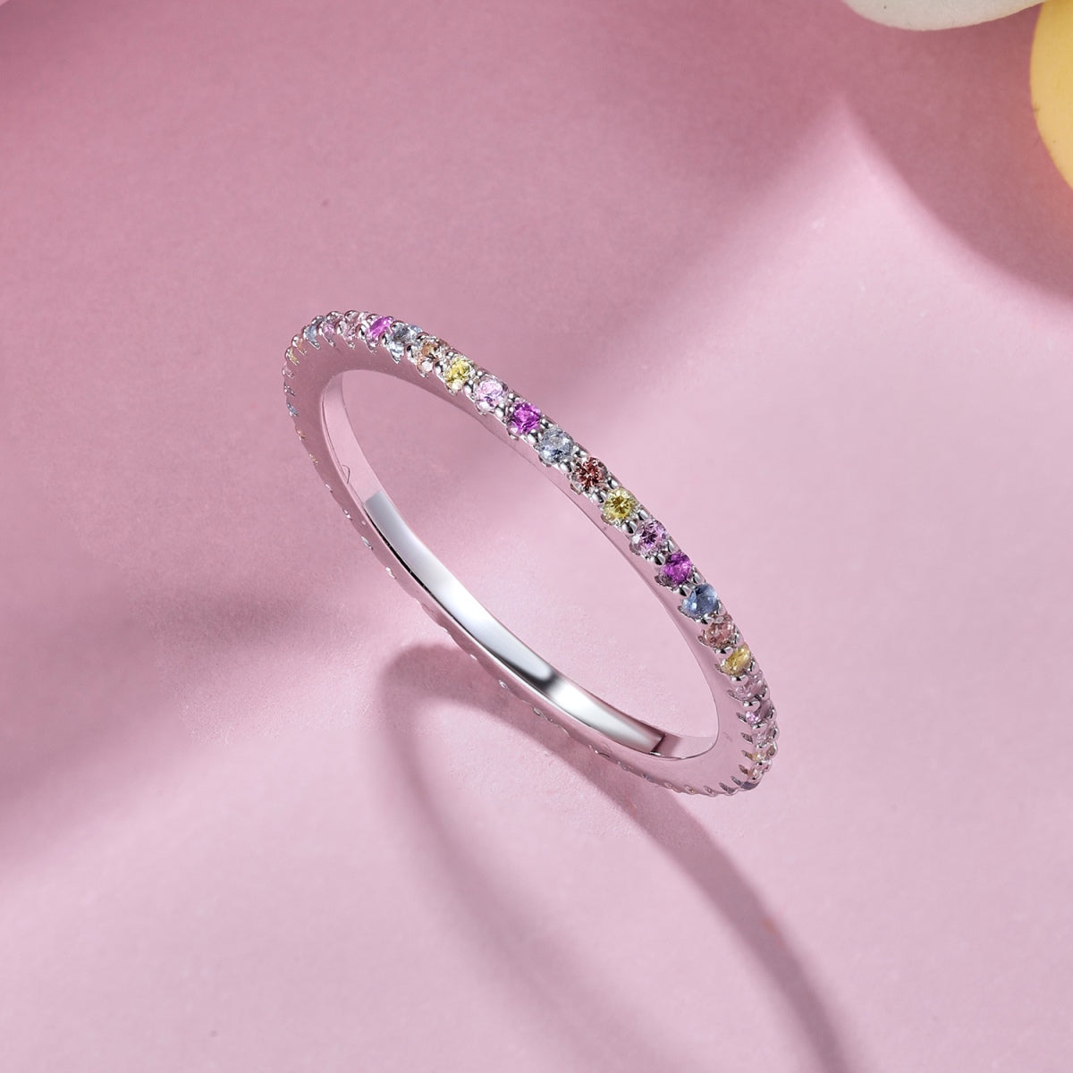[Windsor Jewelry]Ornate Colorful Round Cut Tennis Ring