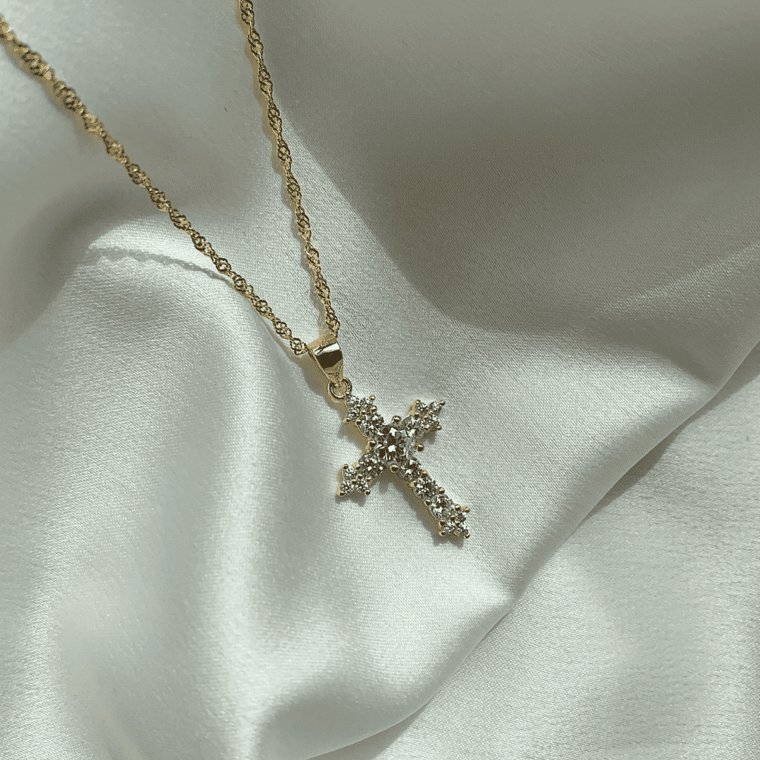 [Windsor Jewelry]Delicate Cross Shape Necklace