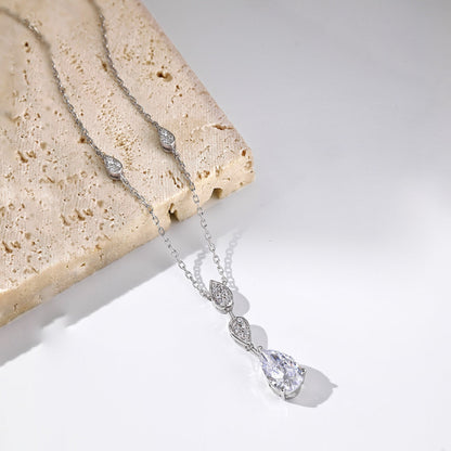 [Windsor Jewelry]Dazzling Pear Cut Necklace