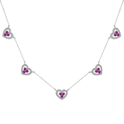 [Windsor Jewelry]Sparkling Five Heart Necklace