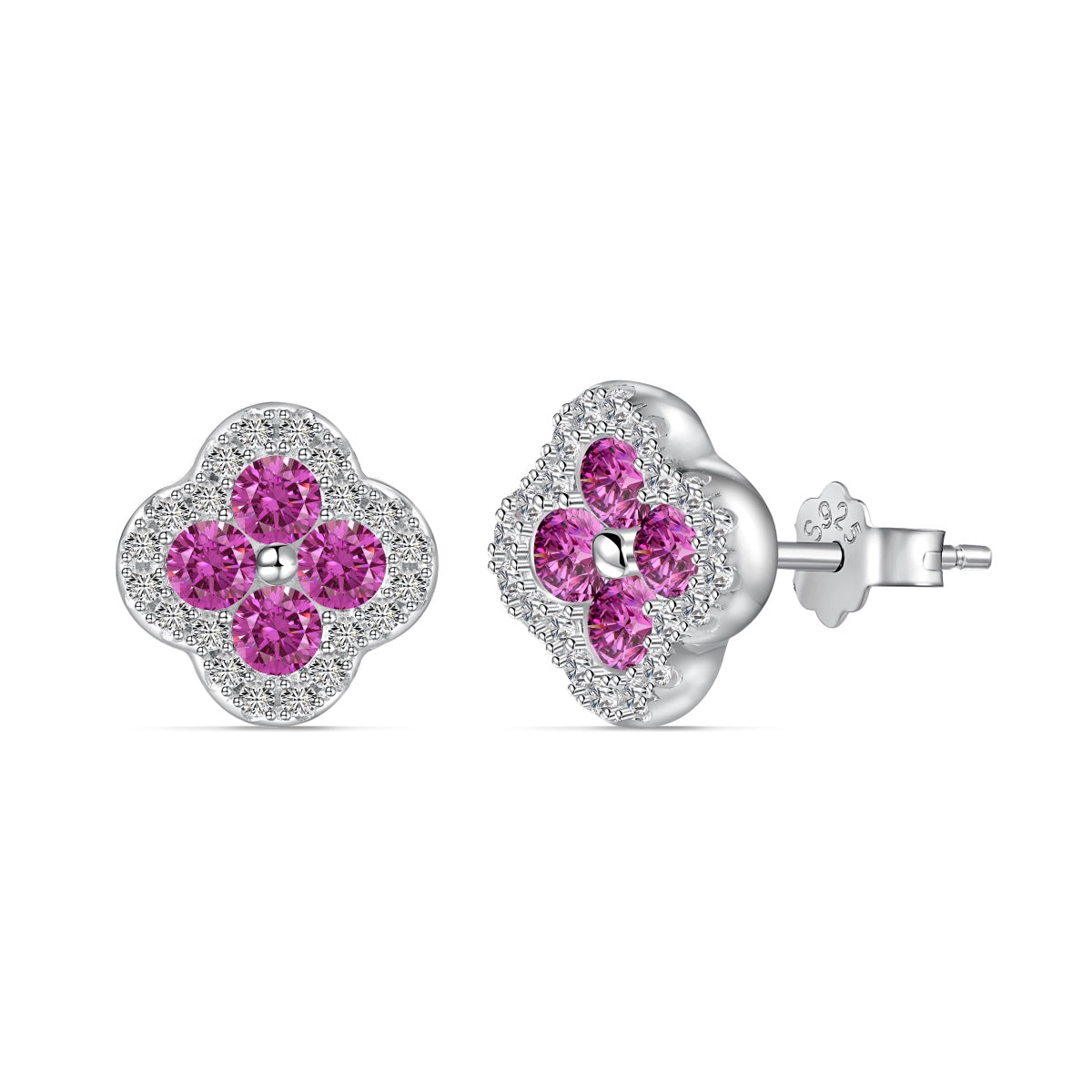 [Windsor Jewelry]Four-Leaf Clover Flower Shaped Earrings