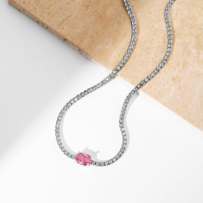 [Windsor Jewelry]1.0 Carat Shining Oval Cut Necklace