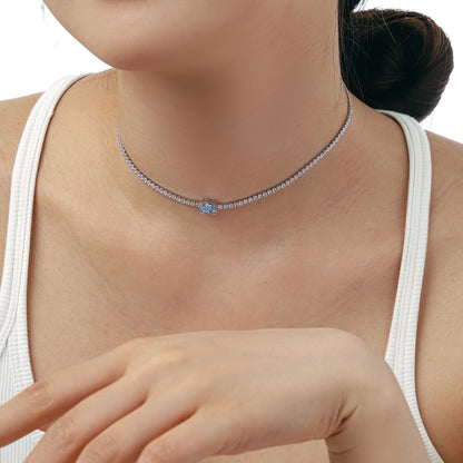 [Windsor Jewelry]1.0 Carat Shining Oval Cut Necklace