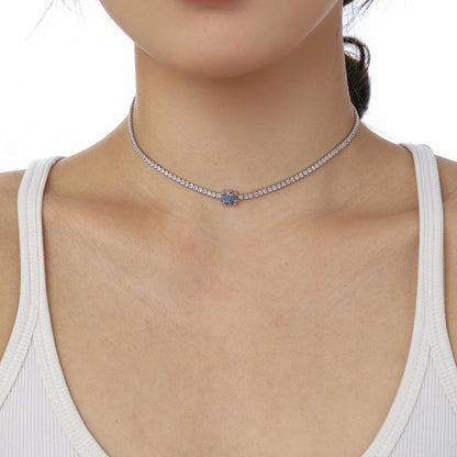 [Windsor Jewelry]1.0 Carat Shining Oval Cut Necklace