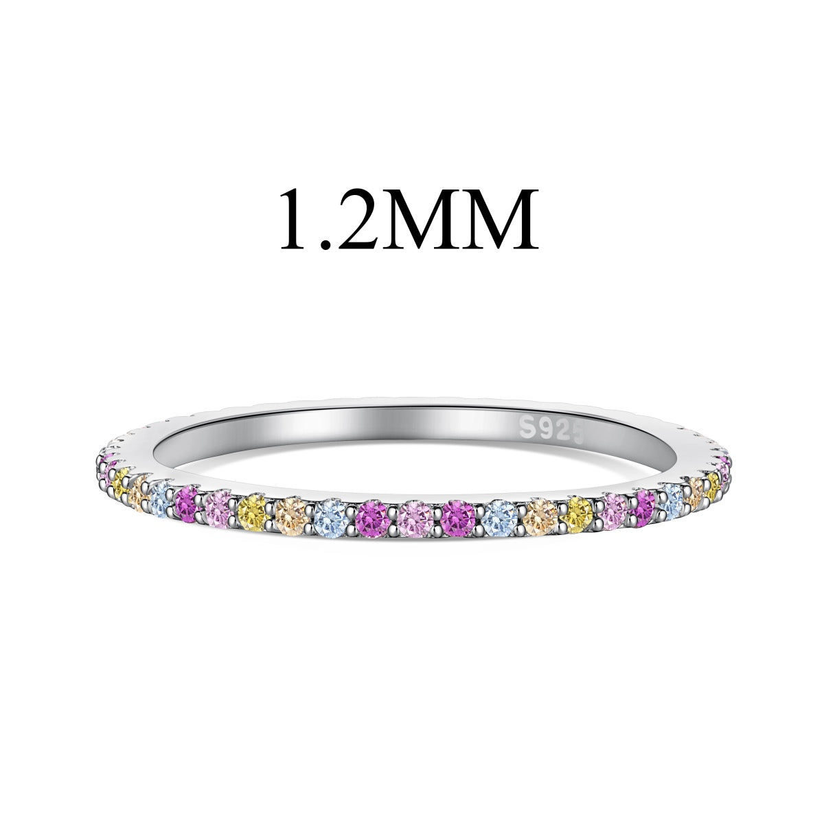 [Windsor Jewelry]Ornate Colorful Round Cut Tennis Ring