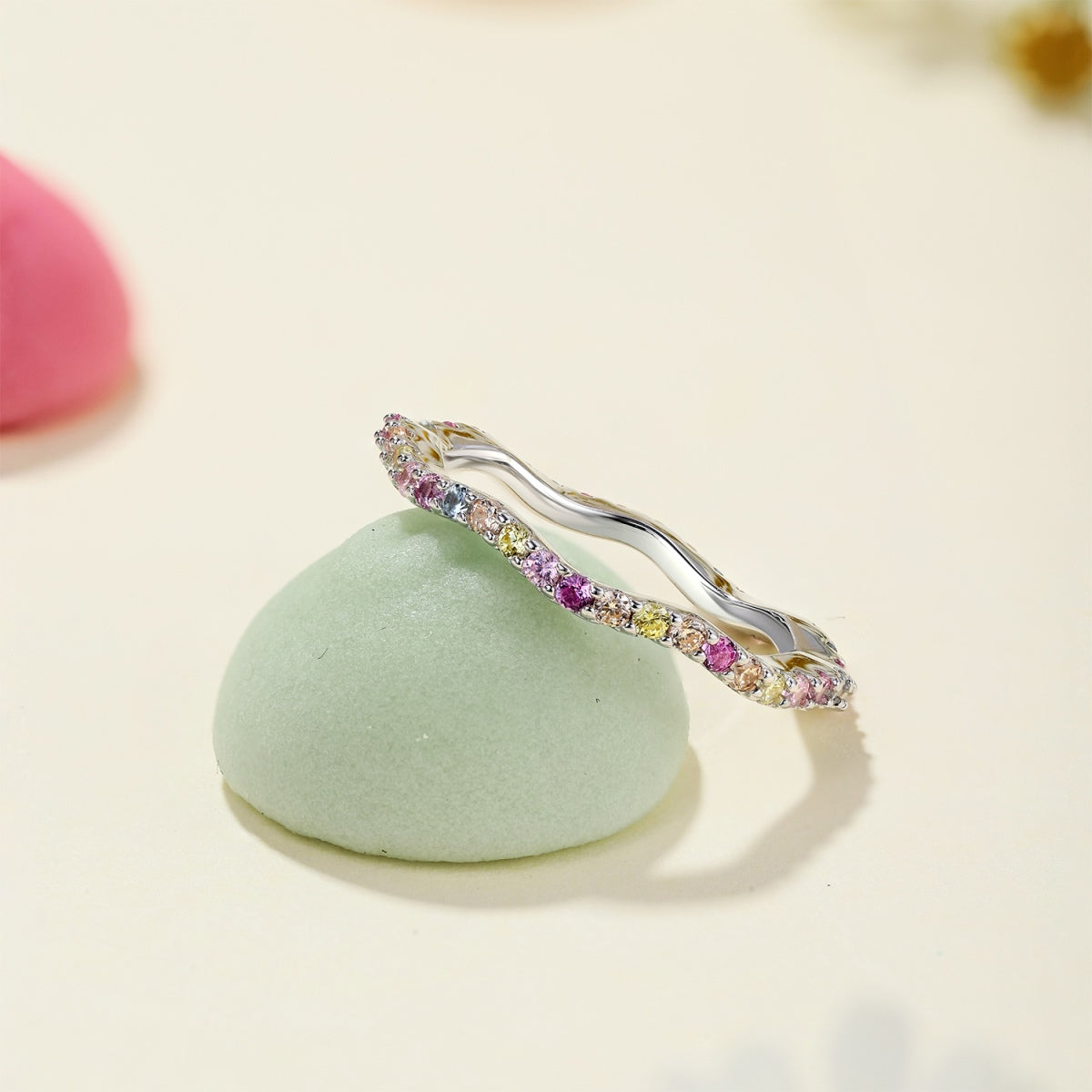 [Windsor Jewelry]Dainty Colorful Round Cut Party Ring