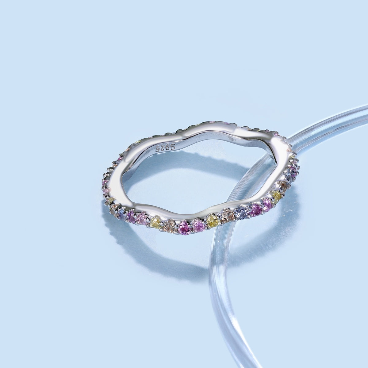 [Windsor Jewelry]Dainty Colorful Round Cut Party Ring