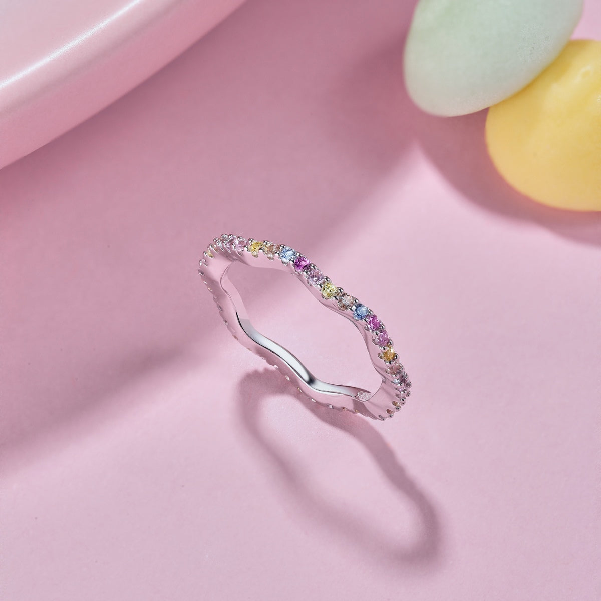 [Windsor Jewelry]Dainty Colorful Round Cut Party Ring