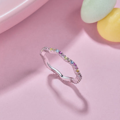 [Windsor Jewelry]Dainty Colorful Round Cut Party Ring