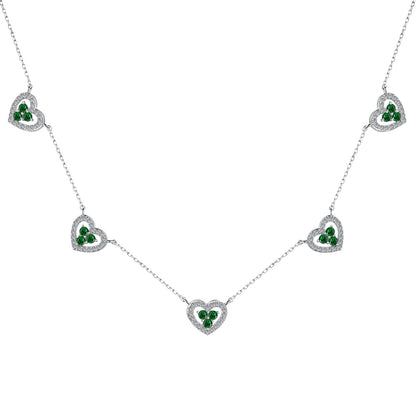 [Windsor Jewelry]Sparkling Five Heart Necklace