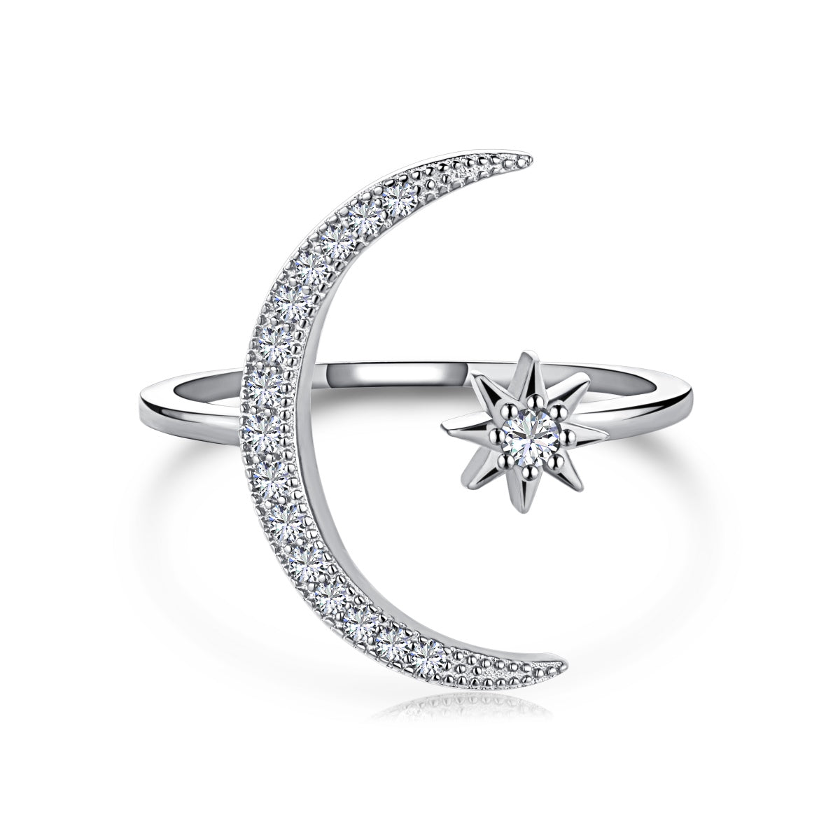 [Windsor Jewelry]Eternity Moon & Star Ring