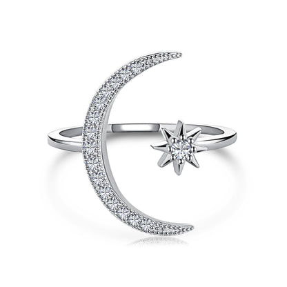 [Windsor Jewelry]Eternity Moon & Star Ring