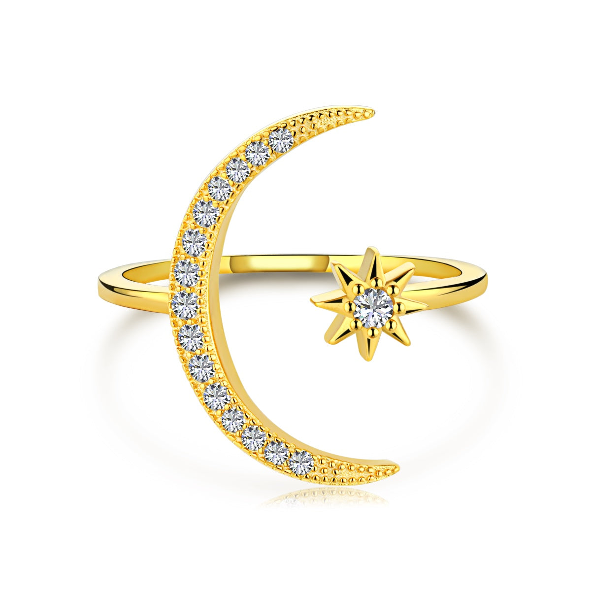 [Windsor Jewelry]Eternity Moon & Star Ring