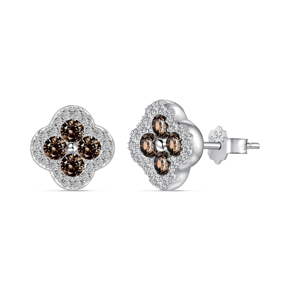 [Windsor Jewelry]Four-Leaf Clover Flower Shaped Earrings