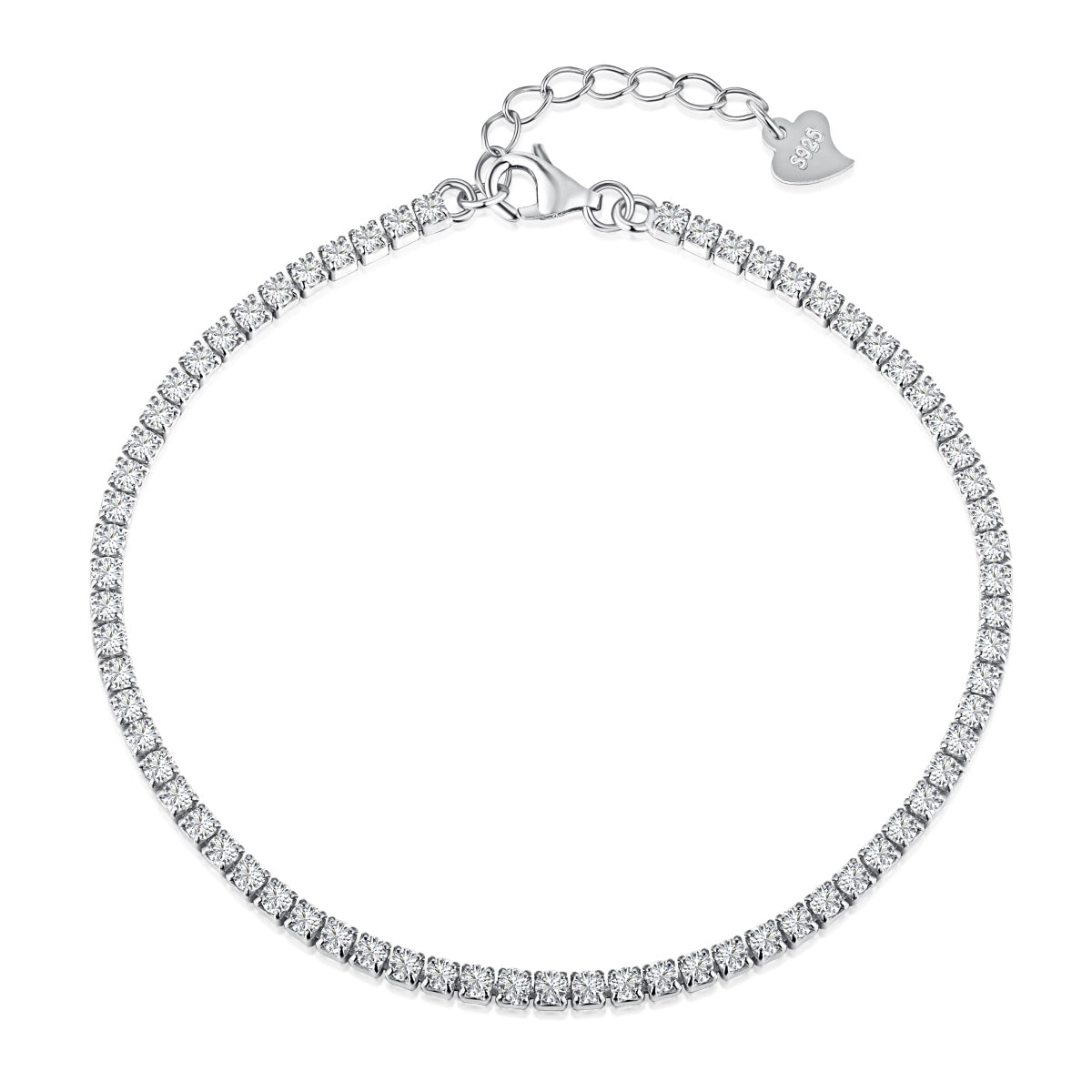 [Windsor Jewelry]Radiant Shinning Princess Cut Tennis Bracelet