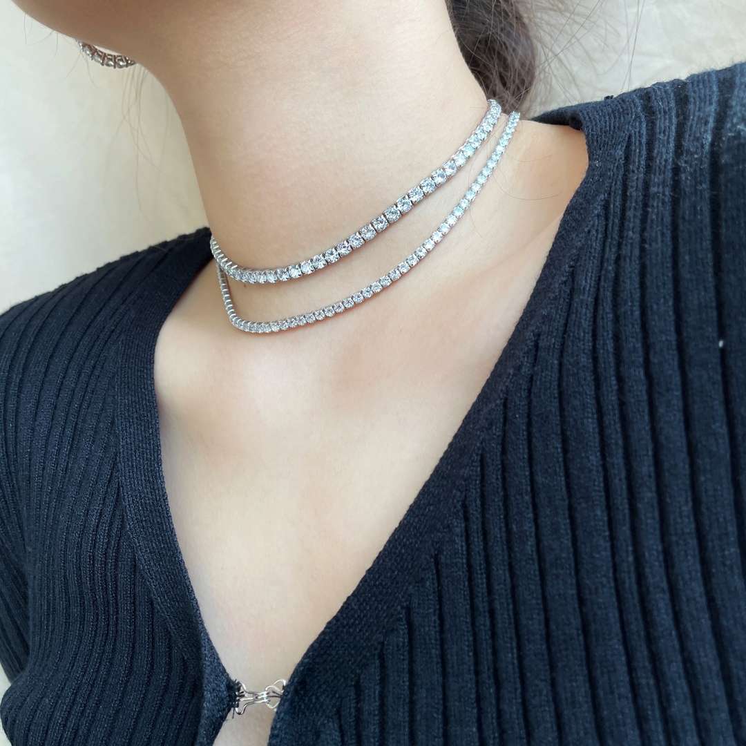 [Windsor Jewelry]Elegant Tennis Chain Necklace