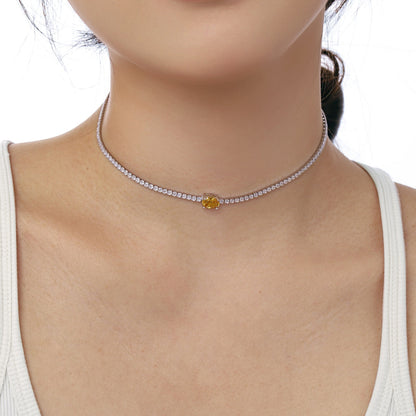 [Windsor Jewelry]1.0 Carat Shining Oval Cut Necklace