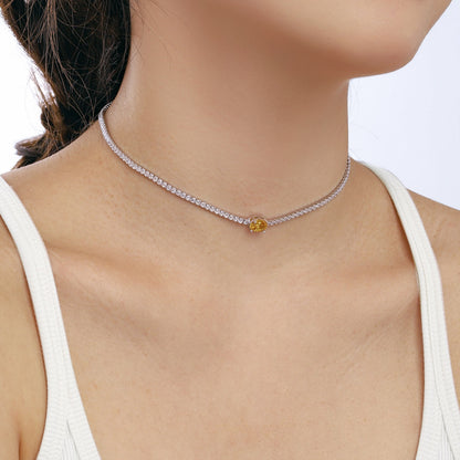 [Windsor Jewelry]1.0 Carat Shining Oval Cut Necklace