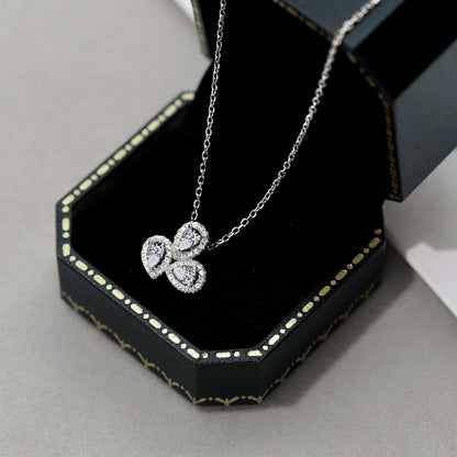 [Windsor Jewelry]Elegant Flower Shape Pear Cut Necklace
