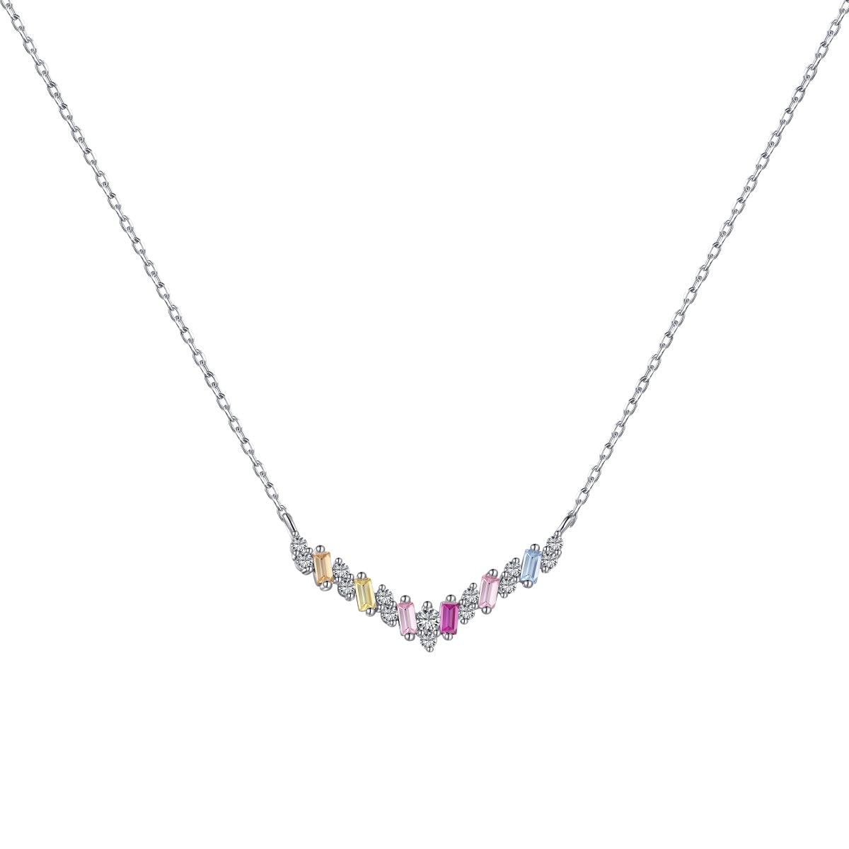 [Windsor Jewelry]Dazzling Rainbow Necklace