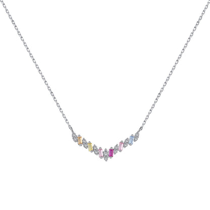 [Windsor Jewelry]Dazzling Rainbow Necklace