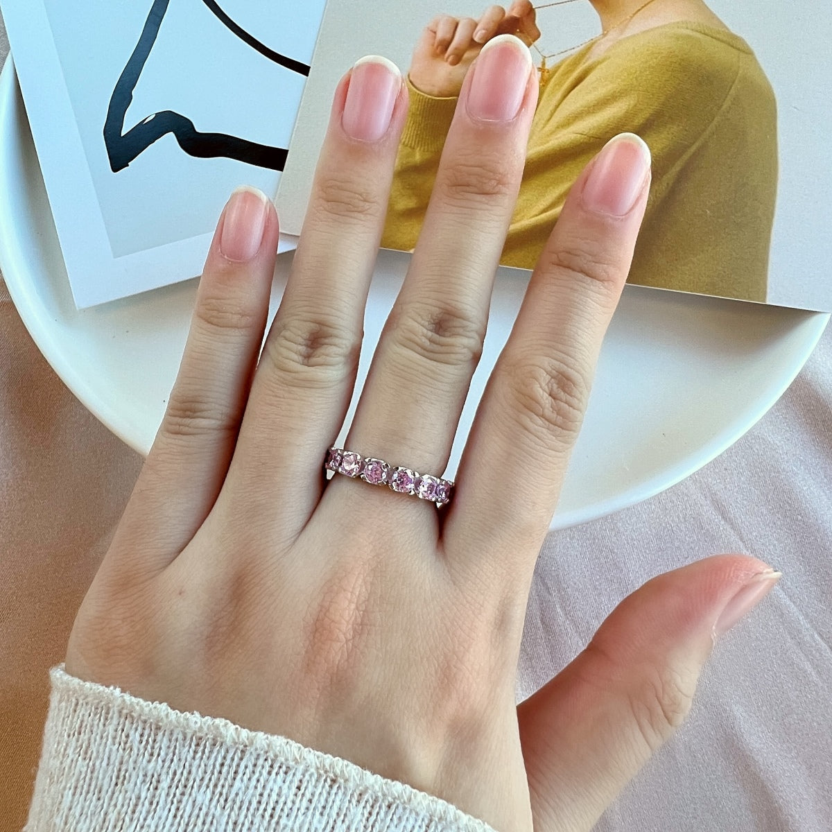 [Windsor Jewelry]Eternity Round Cut Tennis Ring