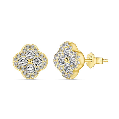 [Windsor Jewelry]Four-Leaf Clover Flower Shaped Earrings