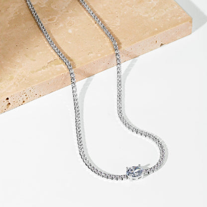 [Windsor Jewelry]1.0 Carat Shining Oval Cut Necklace