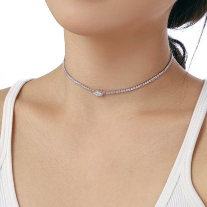 [Windsor Jewelry]1.0 Carat Shining Oval Cut Necklace