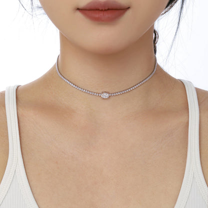 [Windsor Jewelry]1.0 Carat Shining Oval Cut Necklace