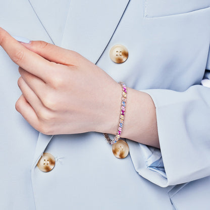 [Windsor Jewelry]Ornate Sparkling Multi Cut Party Bracelet