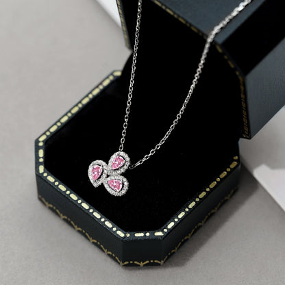 [Windsor Jewelry]Elegant Flower Shape Pear Cut Necklace