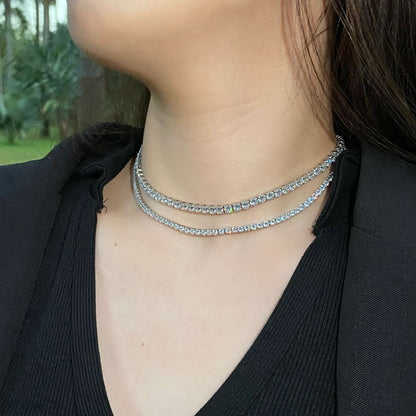 [Windsor Jewelry]Elegant Tennis Chain Necklace