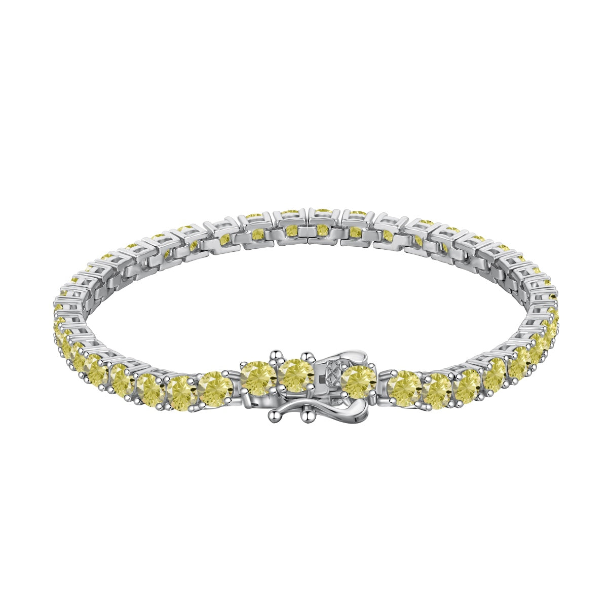 [Windsor Jewelry]Ornate Dazzling Round Cut Tennis Bracelet